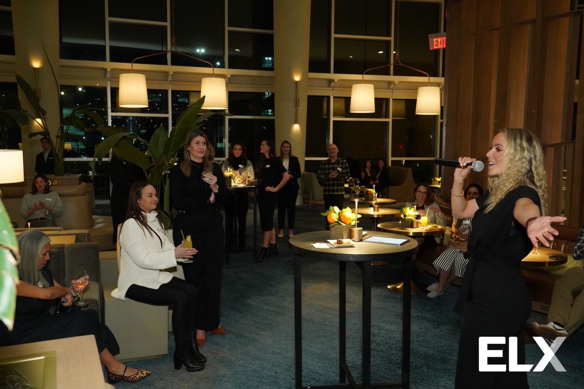 Chloe hosting an evening reception for ELX